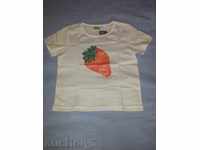 Baby T-shirt with strawberry straw, new, size 140