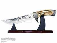 Decorative knife with stand, engraved - DEER
