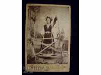 Photo CDV cardboard, Woman with ethnography costume