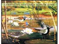 Clean Block Fauna Birds Philately Exhibition Espana 2002 from Cuba