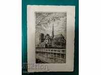 Graphics, etching - 1930 - "Notre Dame" - Paris