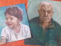 Portraits signed T.Petrov/two generations