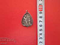 Antique silver-plated double-sided Catholic pendant pendant