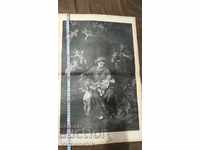 Old antique engraving lithograph with Christmas MOTIF 19th century