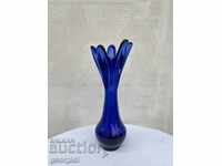 Beautiful art vase made of cobalt glass №1067