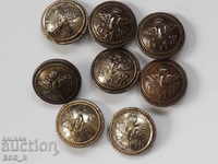 Royal buttons BDZ railway 8 pieces