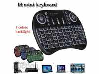 Mini Wireless Keyboard with Touchpad, Smart TV Remote, LED