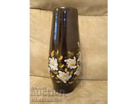 Large ceramic hand-painted vase