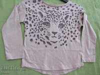 Μπλούζα για κορίτσια H&M με εντυπωσιακή στάμπα τίγρης μέγεθος 110/116, n