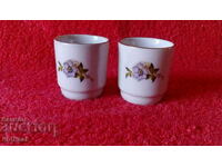 Lot of 2 pcs soc small old porcelain cups marked