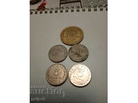 GREECE - LOT OF COINS - 100 and 5 drachmas - 5 pcs. - BGN 2.2