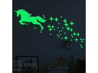Glowing stickers Unicorn with stars glow in the dark sticker