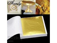 100 pcs. Gold foil, varak 8x8 cm. golden foil