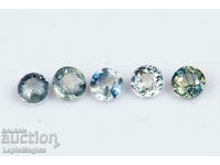 5 Pieces Blue Green Sapphire 0.58ct 2.6mm Heated #6