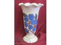 19th century Pottery Porcelain Vase hand painted 23 cm.