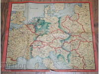 Imperial military map of central Europe with battle fronts
