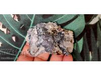 Sugar quartz with galena on sphalerite