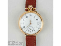 WRIST WATCH, 14K gold, converted from a pocket watch