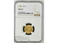 2 1/2 Dollars-Gold-USA 1902 / 2 1/2 Dollars USA 1902 Au