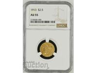 2 1/2 Dollars-Gold-USA 1913 / 2 1/2 Dollars USA 1913 Au
