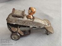 1920 Old metal mechanical toy - airplane