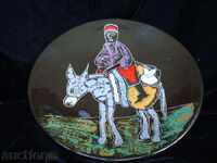 Decorative plate, panel-relief, painted and colored.