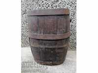 Old bathtub, barrel, wooden, vase, cork