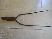 Old tool, pitchfork, two-horned