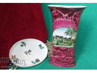 Bavaria porcelain vase and saucer