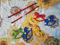 Wooden toy horses for hanging, new