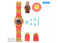 Children's watch with a Lego Iron man Marvel toy figure