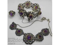 VERY BEAUTIFUL SILVER Set with amethyst necklace, bracelet, etc