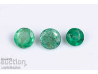 3 pieces Emerald 0.53ct 3.4mm round cut #8