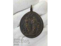 Ранен бронзов италиански медальон със светии 18-19 век