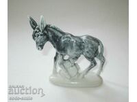 Old porcelain statuette donkey figure German porcelain