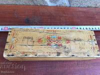 BOX PENCIL CASE ANTIQUE FROM SOCA PYROGRAPH DRAWING
