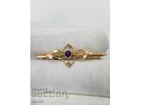 A beautiful Victorian gold amethyst and pearl brooch 19-20 c