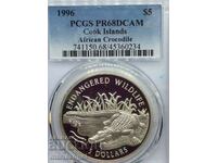 Cook Islands $5 1996 PCGS PR68 !!! Proof silver