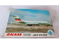Καρτ ποστάλ BALKAN Bulgarien Airlines JET-TU-134