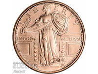 1 ουγκιά Golden State Mint Standing Liberty 999 Fine Copper Round
