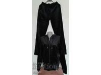 New women's tracksuit, black, with hood, 85% cotton